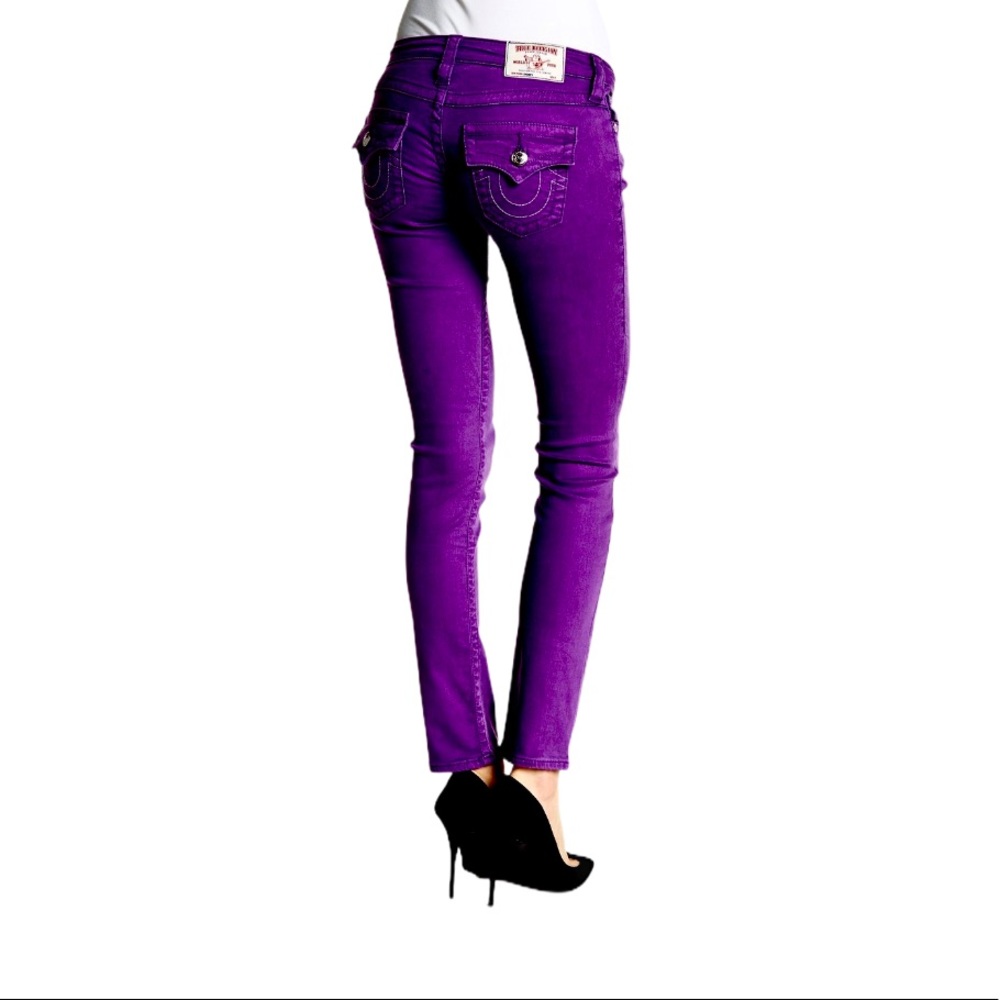 True Religion Julie Low Rise Plum Skinny Jean